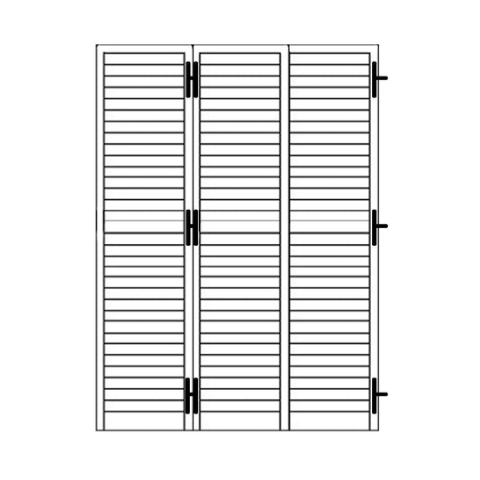 Persiana Legno Portafinestra stecca fissa cardini 3 ante