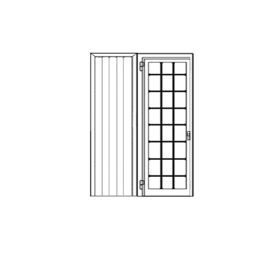 Combinato persiana dogato verticale + inferriata portafinestra 1 anta