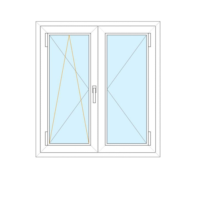 Finestra in PVC 2 ante bianco liscio
