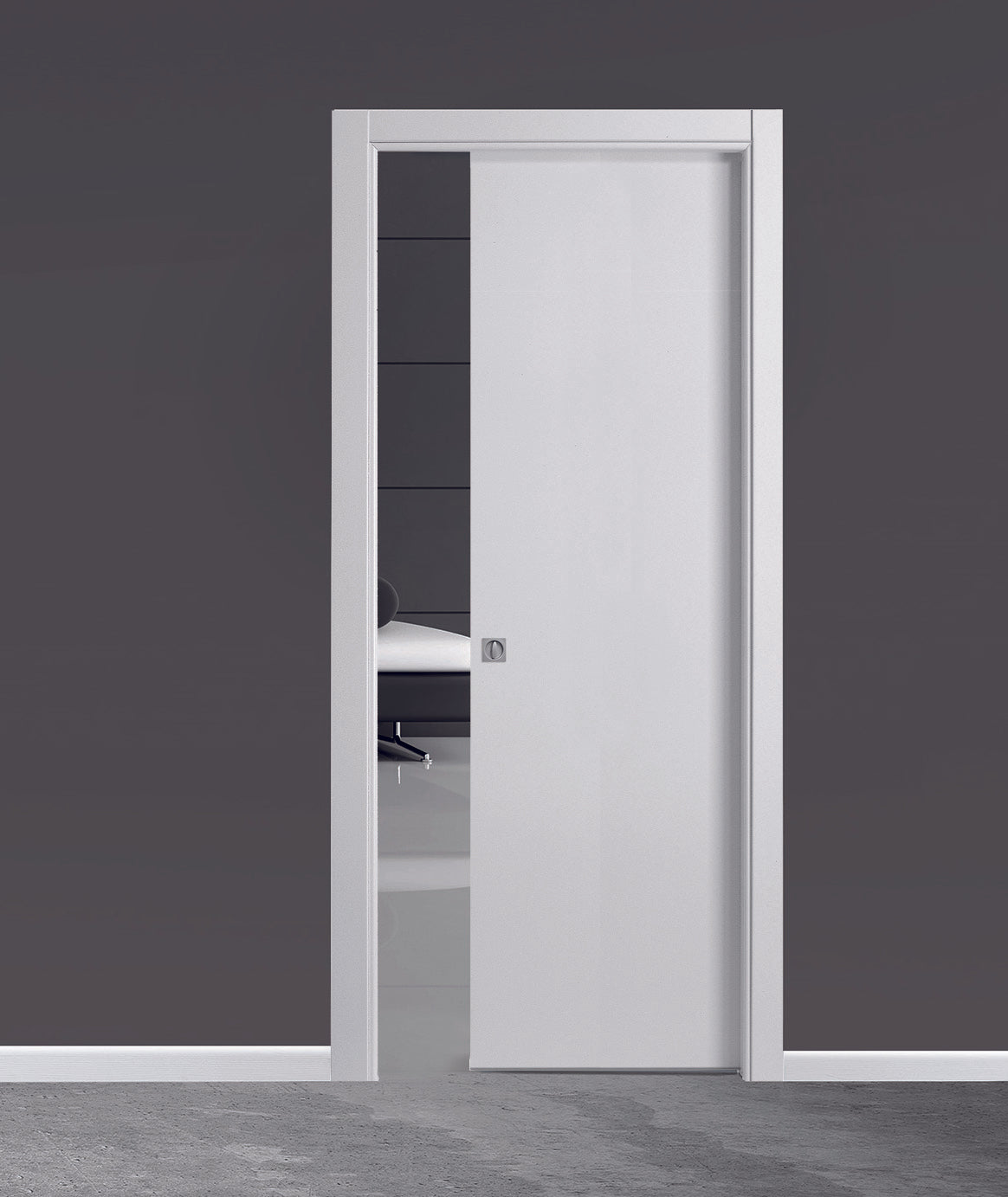 Porta da interno 1 anta scorrevole interno muro BIANCO HD