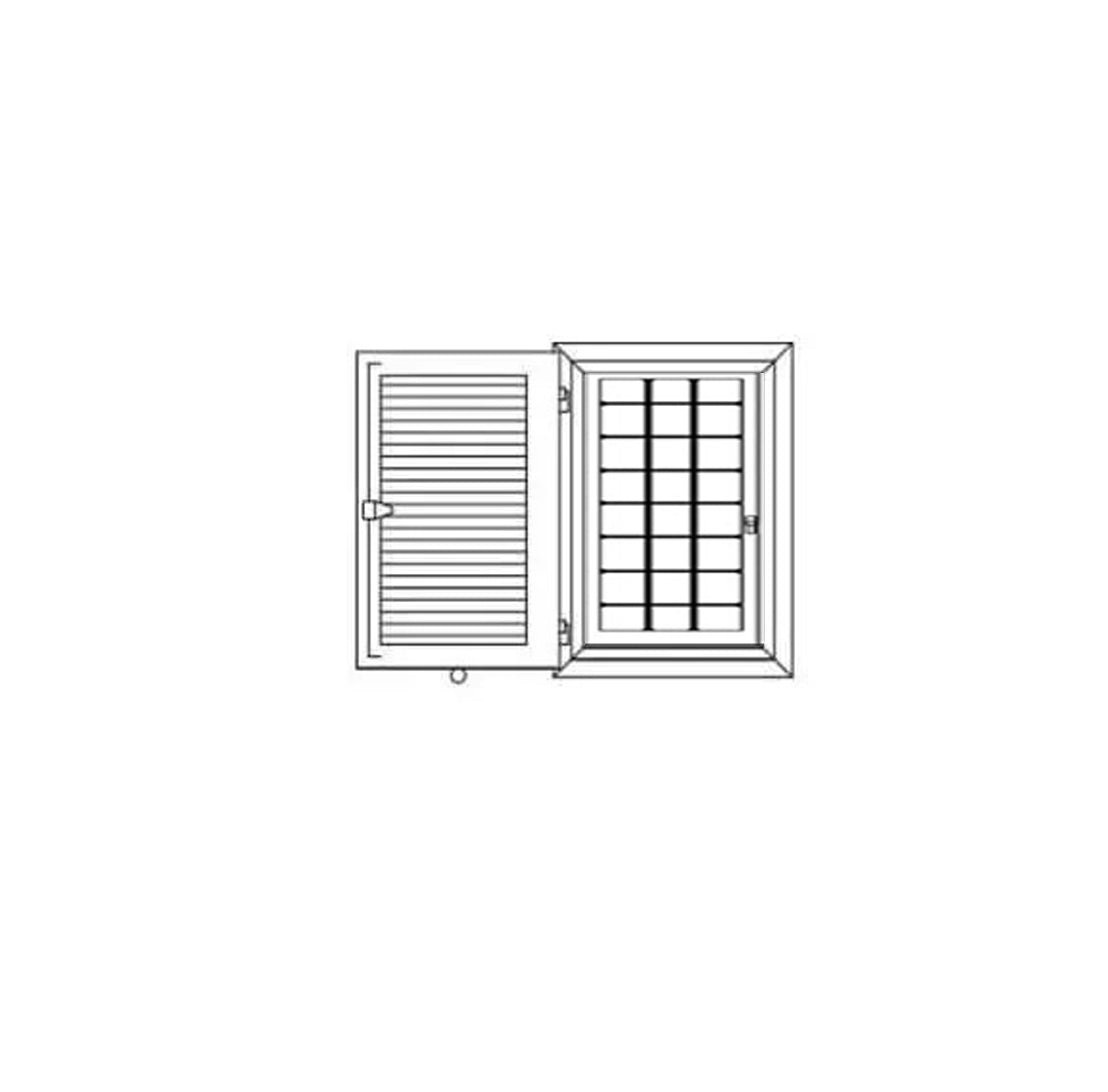 Combinato persiana BLINDATA stecche fisse + inferriata finestra 1 anta