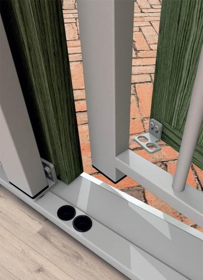 Combinato persiana BLINDATA stecche fisse + inferriata portafinestra 1 anta