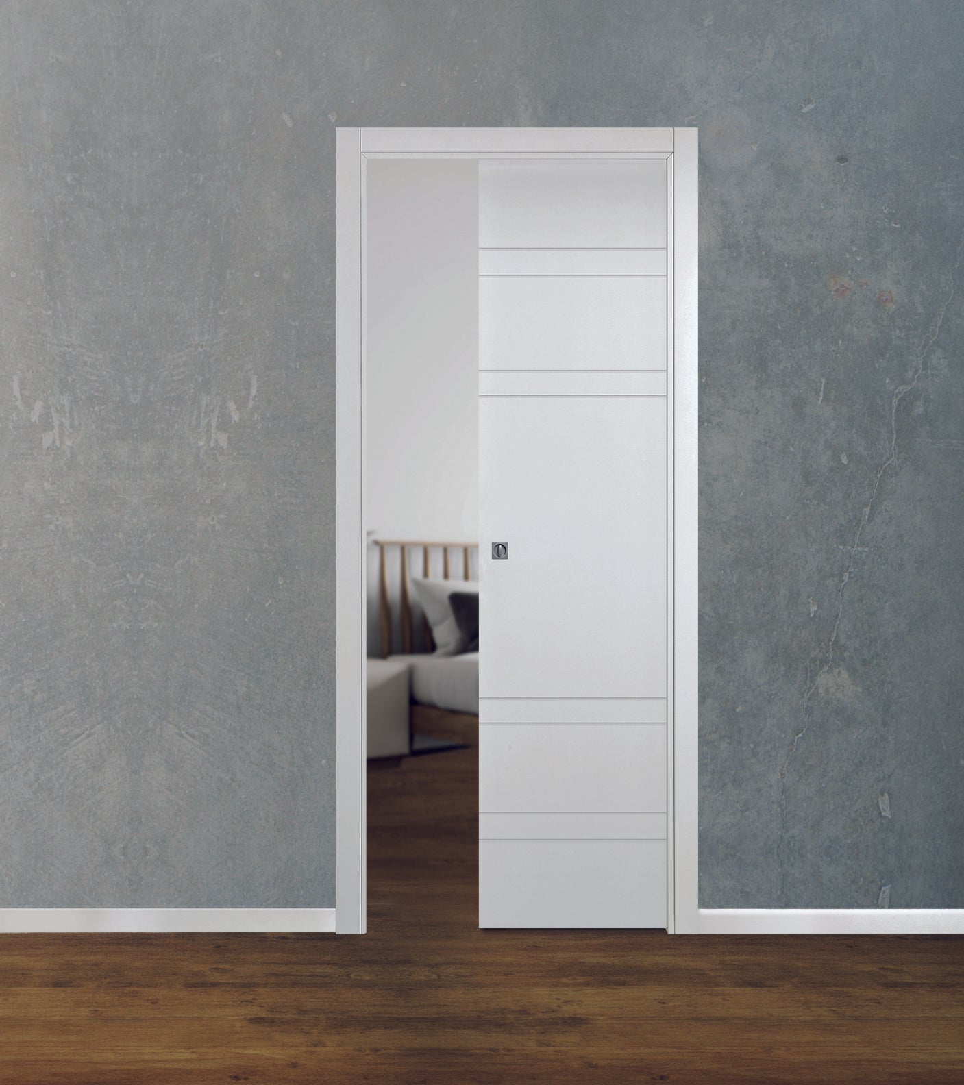 Porta da interno 1 anta scorrevole interno muro DYNAMIC BIANCO LACCATO