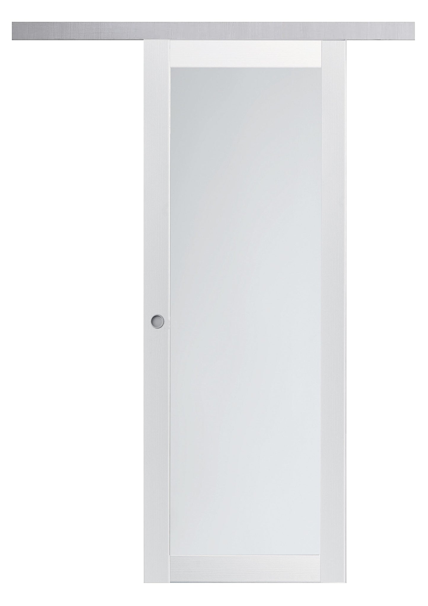Porta da interno 1 anta scorrevole esterno muro BIANCO MATRIX VETRO